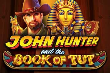 John Hunter and The Book of Tut nyerőgép, logó, fáraó, felfedező