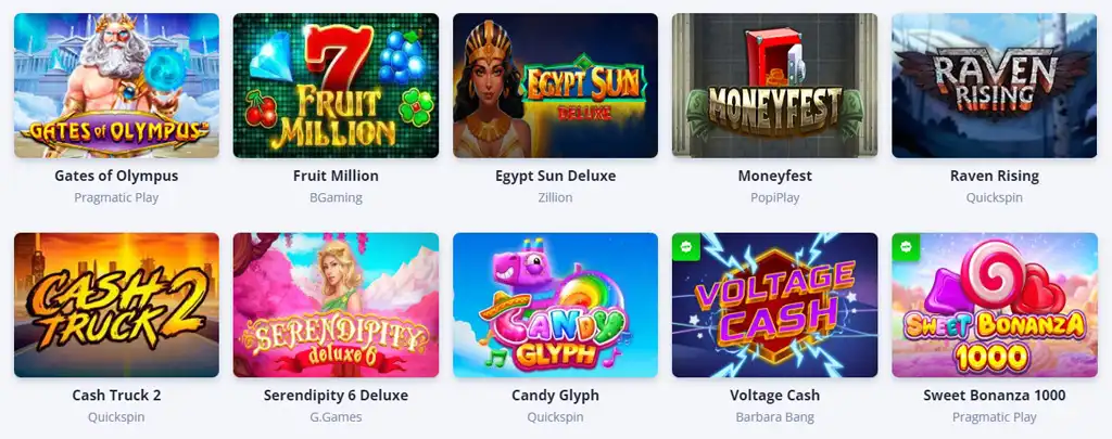 MR Bet Casino, elérhető játékfelhozatal, online nyerőgépes játék