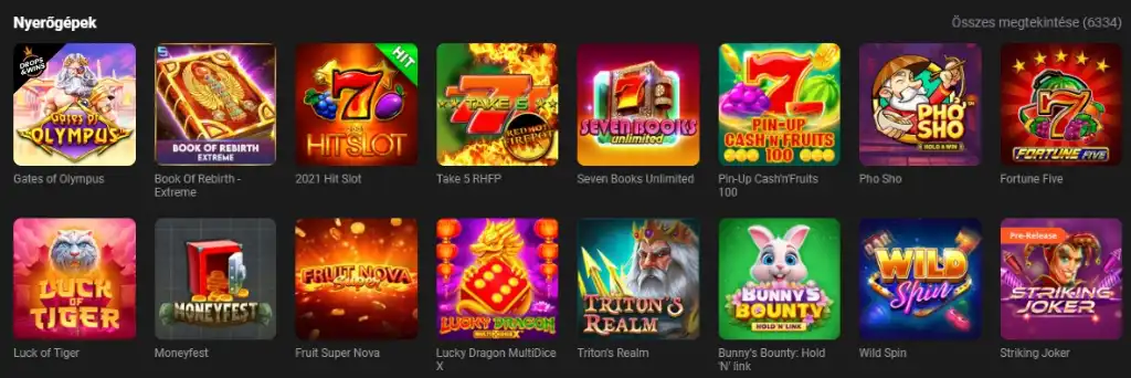 GGBET Casino, slot nyerőgépek, kaszinó játékok