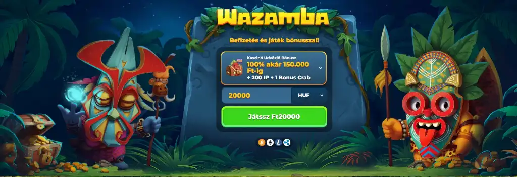 Wazamba kaszinó, üdvözlő bónusz, dzsungel