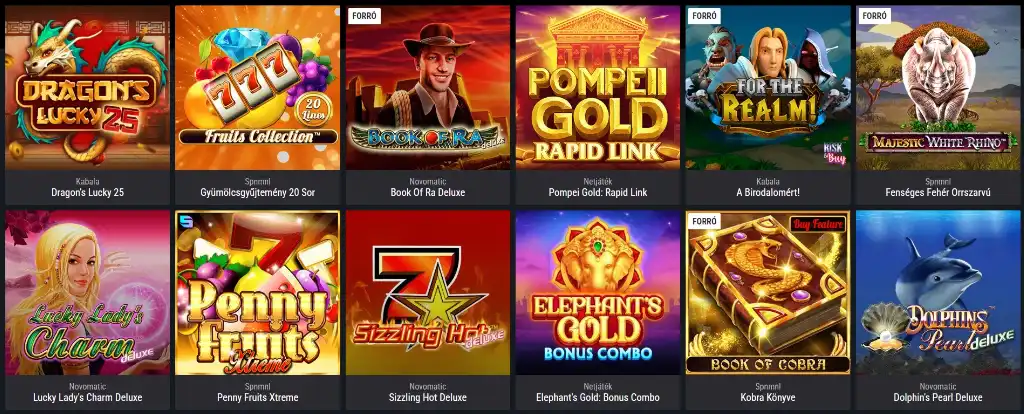 Cobra Casino online kaszinó slot nyerőgép játékkínálat