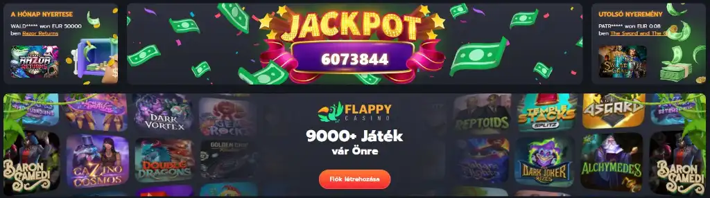 jackpot, flappy jackpot, 9000 játék