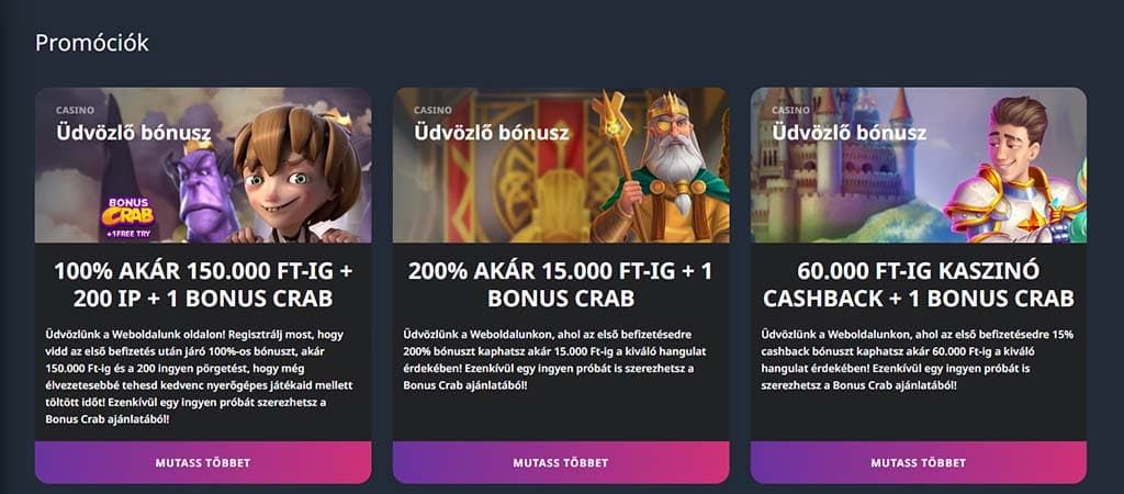 Buran casino, promociók, üdvözlő bónusz