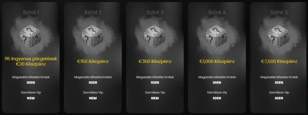 VIP, Spinaro Casino, VIP program