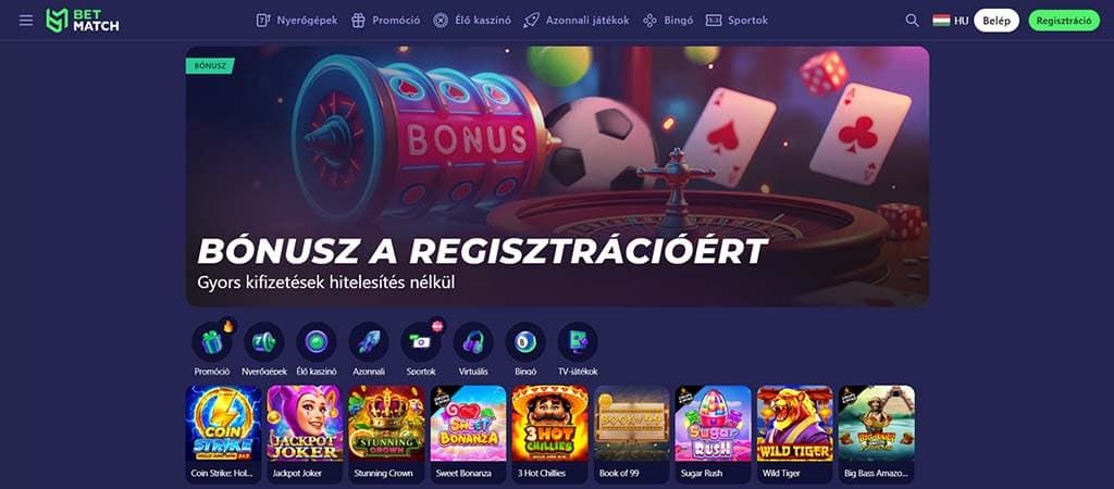 BetMatch Casino, játék platform, online casino